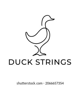 simple outline duck logo vector