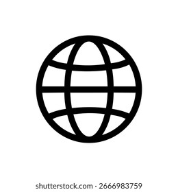 Gráfico de Símbolo de Símbolo de Navegação de Comunicação de Globo de Terra de Contorno Simples