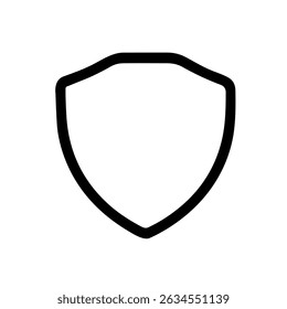 Simple Outline Empty Shield Shape Symbol Icon Graphic Element