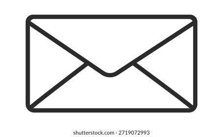 A simple outline of an envelope, symbolizing communication and messages.