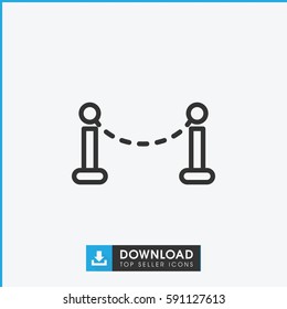 Simple outline fence vector icon. On white background.