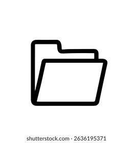 Simple Outline File Folder Document Symbol Storage Shape Iconography