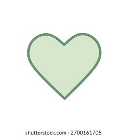 Simple Outline Filled Heart Shape Love Symbol Romance Icon