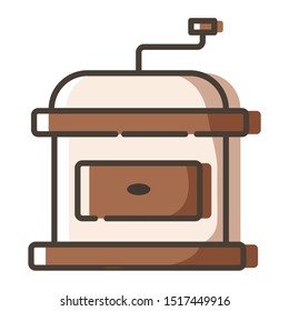 Simple outline filled icon - coffee maker or machine isolated colorful vector symbol on white background