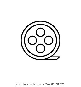Simple Outline Of A Film Reel, Suitable For Modern Design Project