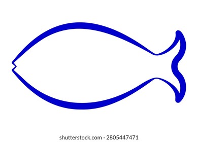 simple outline fish icon symbol logo
