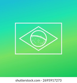 Bandera de contorno simple de Brasil con una línea delgada