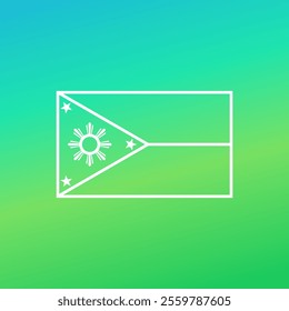 Simple outline flag of Philippines with a thin line