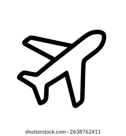 Simple Outline Flight Airplane Aircraft Icon Sign Shape Element