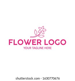 simple outline flower logo vector illustration
