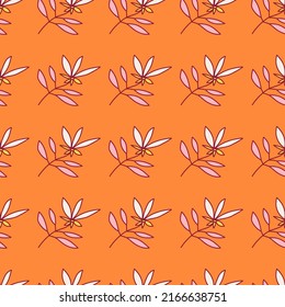 Simple outline flower seamless pattern. Cute floral backdrop. Beautiful plants endless wallpaper. Design for fabric, textile print, wrapping, cover. Vector illustration