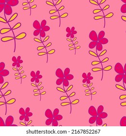 Flor de contorno simple sin fisuras. Papel de flores. Impresión de cutis. Plantas creativas y fondo de pantalla interminable. Diseño para tela, impresión textil, envoltura, cubierta. Ilustración del vector