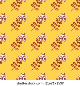 Flor de contorno simple sin fisuras. Papel de flores. Impresión de cutis. Plantas creativas y fondo de pantalla interminable. Diseño para tela, impresión textil, envoltura, cubierta. Ilustración del vector