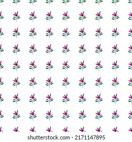 Simple outline flower seamless pattern. Cute floral backdrop. Beautiful plants endless wallpaper. Design for fabric, textile print, wrapping, cover. Vector illustration