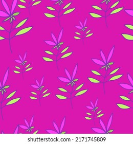 Simple outline flower seamless pattern. Cute floral backdrop. Beautiful plants endless wallpaper. Design for fabric, textile print, wrapping, cover. Vector illustration