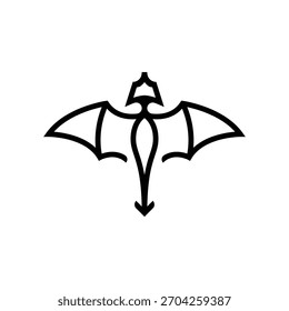 esboço simples do vetor do logotipo do dragão voador