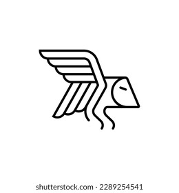 simple outline of flying owl logo vector