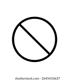 Simple Outline Forbidden Circle Sign Shape Icon Symbolic Representation