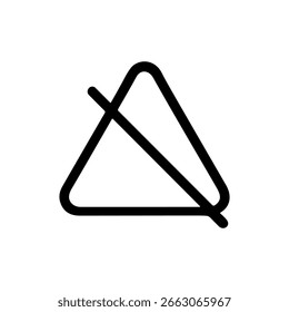 Icono de símbolo de elemento gráfico de forma geométrica de triángulo prohibido de esquema simple