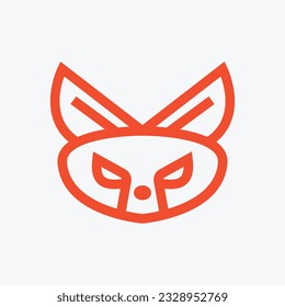 Simple Outline Fox Animal Design Minimalist Logo Concept