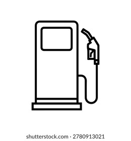 Simple outline fuel pump station icon, minimalist gas petrol sign and symbol vector illustration
