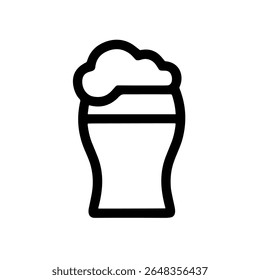 Simple Outline Full Glass of Beer Drink Illustration Icon