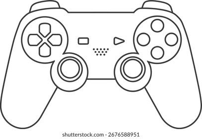 Simple Outline Gamepad Controller Console Electronic Device Technology Line Art