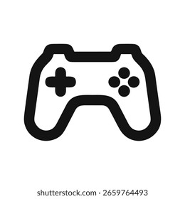 Simple Outline Gamepad Joystick Controller Icon Shape Silhouette Isolated
