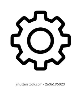 Simple Outline Gear Cogwheel Mechanism Process Minimalist Sign Icon Design