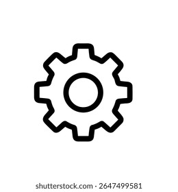 Simple Outline Gear Wheel Mechanism Process Setting Configuration Icon