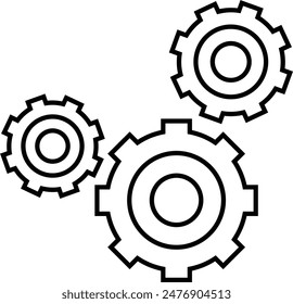 simple outline gears back to school icon