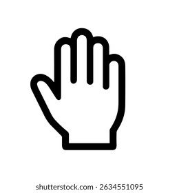 Simple Outline Gesture Hand Stop Sign Symbol Control Interface Icon