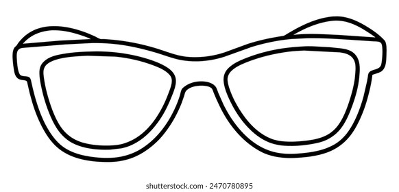 Simple outline glasses isolated icon. Vector illustration