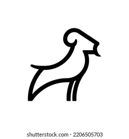 simple outline goat stand logo vector