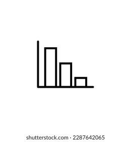 Simple outline graph icon isolated on white background. Business growth and fall charts.