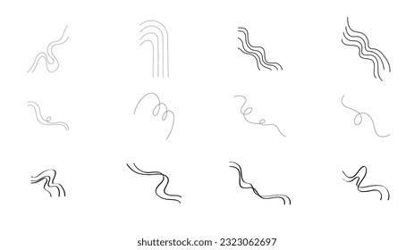 Simple outline hand drawn vector doodle shapes set. Elements for decoration and design.