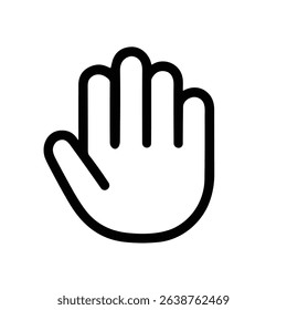 Simple Outline Hand Gesture Palm Open Isolated Icon Sign Shape