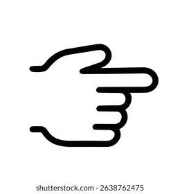 Simple Outline Hand Gesture Pointing Right Direction Sign Icon Graphic