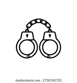 Simple Outline Handcuff Criminal Restraint Minimalist Crime Law Icon
