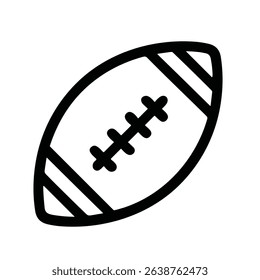 Simple Outline Handdrawn American Football Ball Icon Sport Design