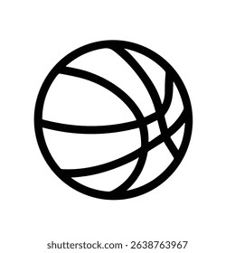 Simple Outline Handdrawn Basketball Ball Sport Game Line Art Icon