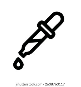 Simple Outline Handdrawn Eyedropper Dropper Liquid Essential Oil Icon Shape