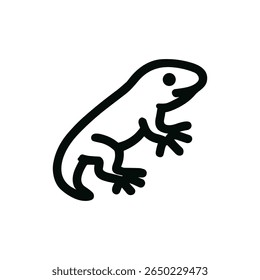 Simples Contorno Desenhado à Mão Lagarto Réptil Animal Wildlife Ícone Ilustração
