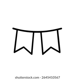Simple Outline Hanging Bunting Flags Decoration Party Event Celebration Icon