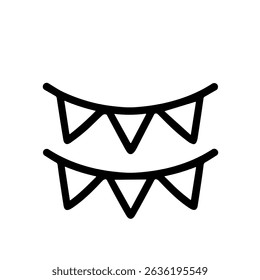 Simple Outline Hanging Triangle Bunting Flags Decoration Element for Party