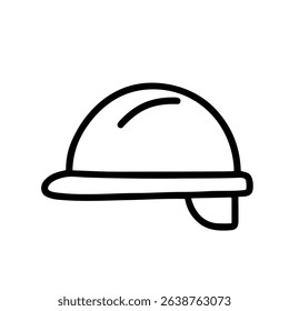 Simple Outline Hard Hat Construction Worker Safety Helmet Line Icon