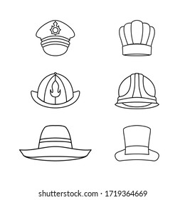 Simple Outline Hat Set Icon
