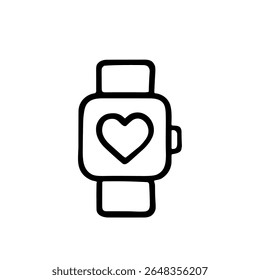 Simples Descrição Monitor de frequência cardíaca Relógio de pulso Ícone de tecnologia Wearable