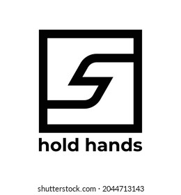 simple outline hold hand logo vector 