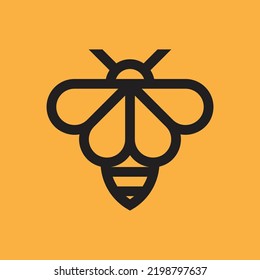 simple outline honey bee logo vector